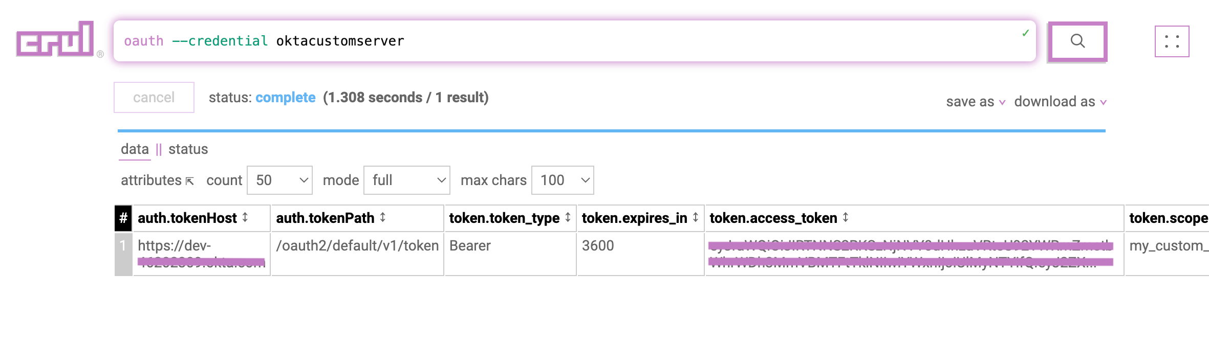 OAuth &gt; Okta access token