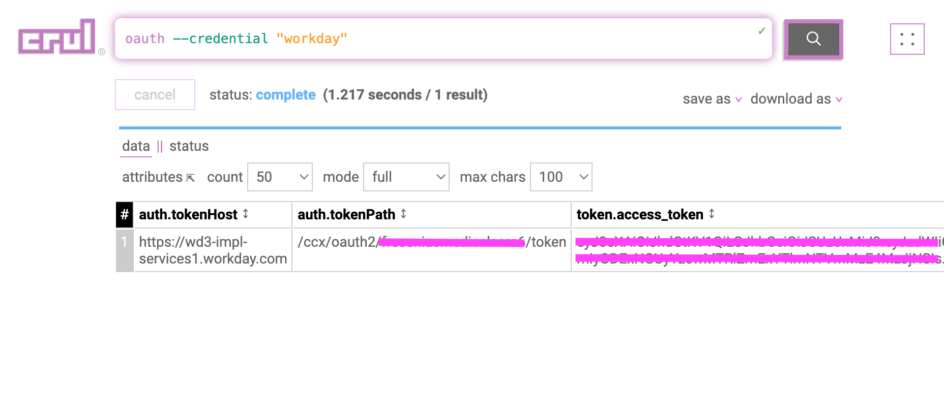 OAuth &gt; Workday access token